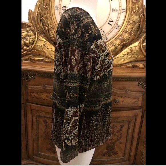 NAPA VALLEY PETITES. Size PM. Stretch, Metallic Pullover Top. Paisley. B13 - Picture 2 of 5
